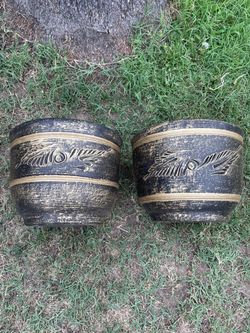 Black and gold Mexican clay pots