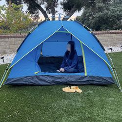 New In Box $40 Each 3 To 4 Person Instant Easy Pop Up Camping Tent Waterproof Windproof Set Up In Few Minutes Hiking Backpacking Camouflage Or Blue 