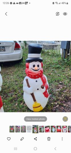 Rare Vintage 42" Tall Snowman Blow Mold