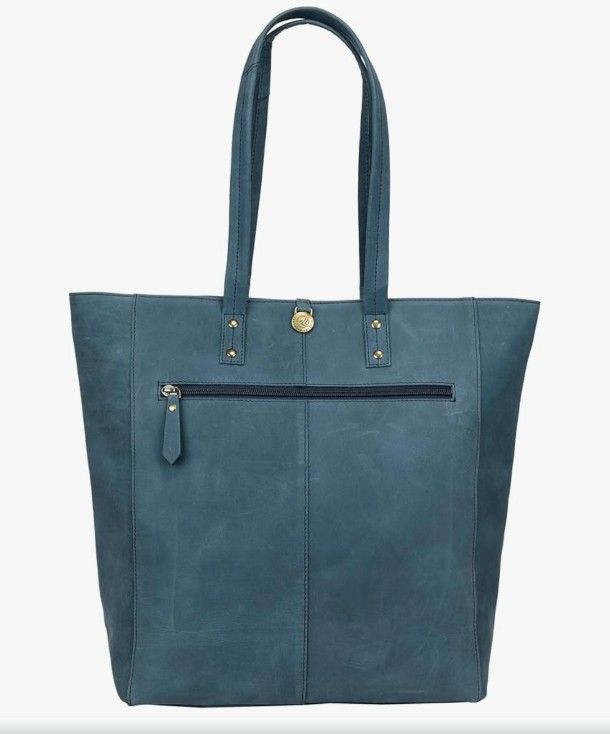 Tote Bag, Purse, Shoulder Bag, Leather, Blue. Bolsa, Cartera De Piel.