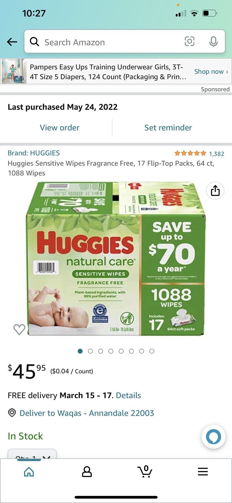 Huggies Unscented Natural Care