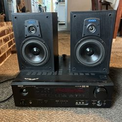 Speakers, Receiver And Subwoofer Set