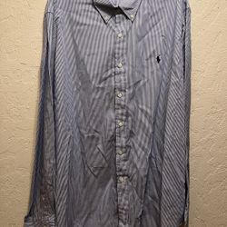 ralph lauren polo button-down long sleeve shirt 2xl