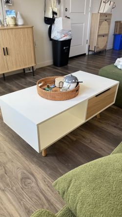 White And Wood Coffee Table
