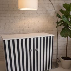Solid Wood Striped Cabinet