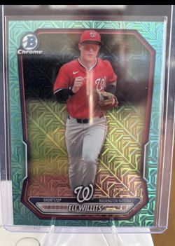 2026 Bowman Chrome Eli Willits Aqua Geo Mojo Refractor /125 PLUS BONUS REPTILIAN ELI WILLITS CARD