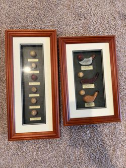 Vintage Golf History Shadow Box Frames Set of 2