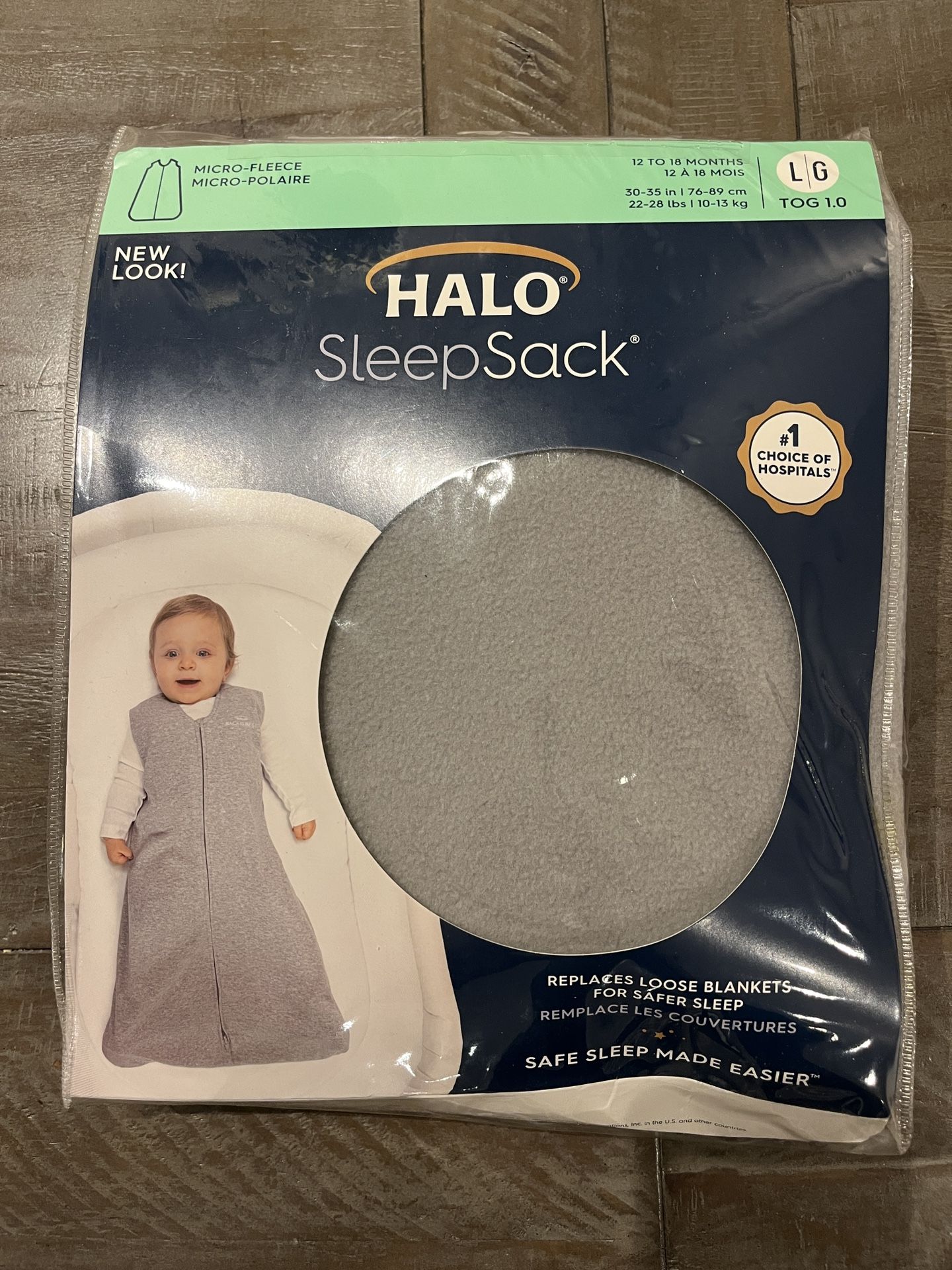 Halo Sleepsack Micro-Fleece Wearable Blanket Gray Large