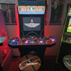 Like New - Arcade 1Up NBA Jam Tournament Edition W/ Custom Stool