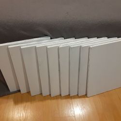 Nine 16"x 20" Used Canvases