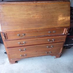 Antique Secretary Desk With Book Cabinet Two Pieces