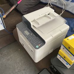 Printers And Ink Carts And Desk 