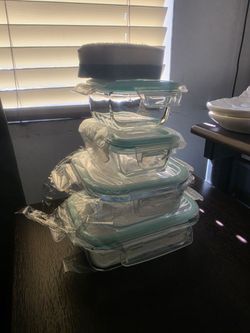 4 pcs glass food container