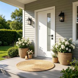 36x80 Fiberglass Front Door with White 4-9/16 PVC Frame,Left-Hand Inswing Exterior Door with Brickmould,Contemporary minimalist smooth skin with frost