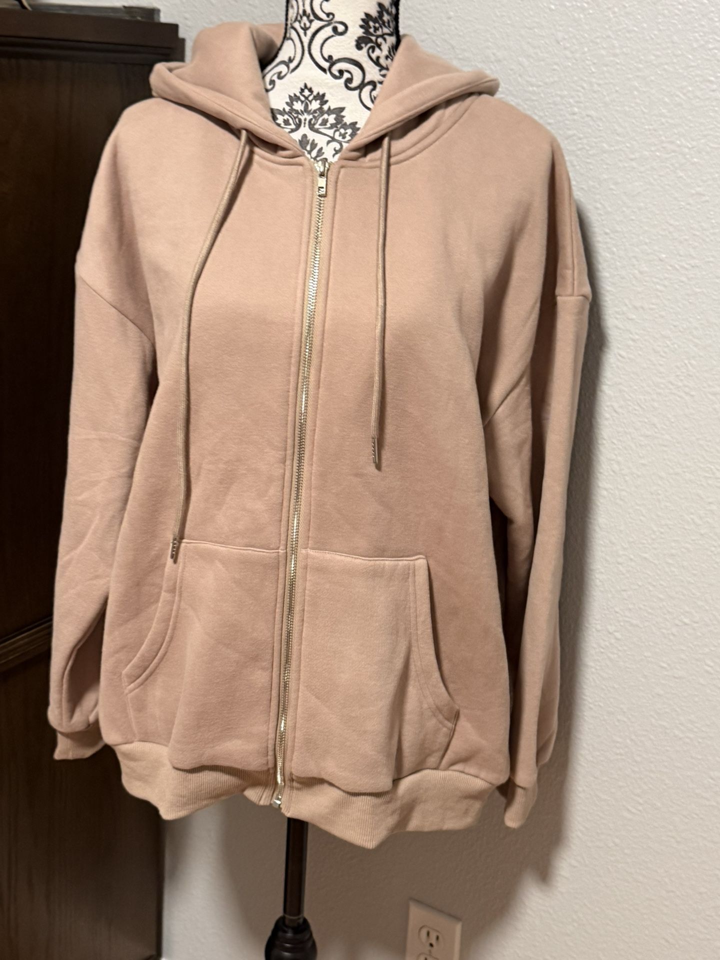 Trendy Queen Womens Zip Up Hoodies Long Sleeve Sweatshirts Fall Outfits Size L