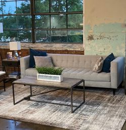 Grey fabric couch