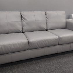 Ikea Grey Leather Sofa