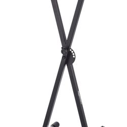 Keyboard and Piano Stand, Adjustable Height, Portable Single-X-Shape, Black