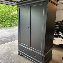 Black/ Ebony Armoire; Heavy Duty Wood, Modern Piece With Great Storage and Drawers
