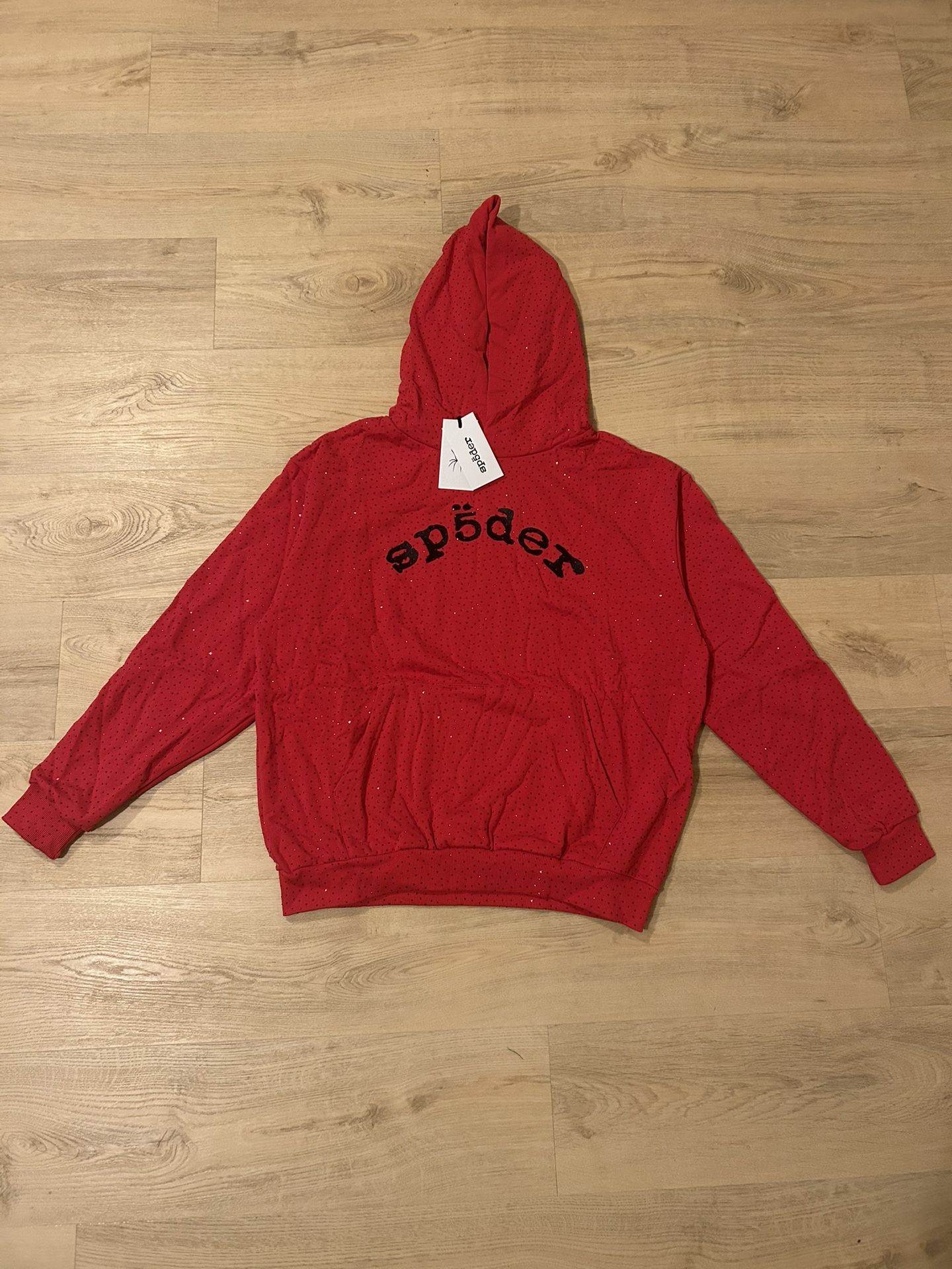 New Red VVS Sp5der Hoodie Size Large