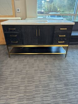 60” Bathroom Vanity In Black 