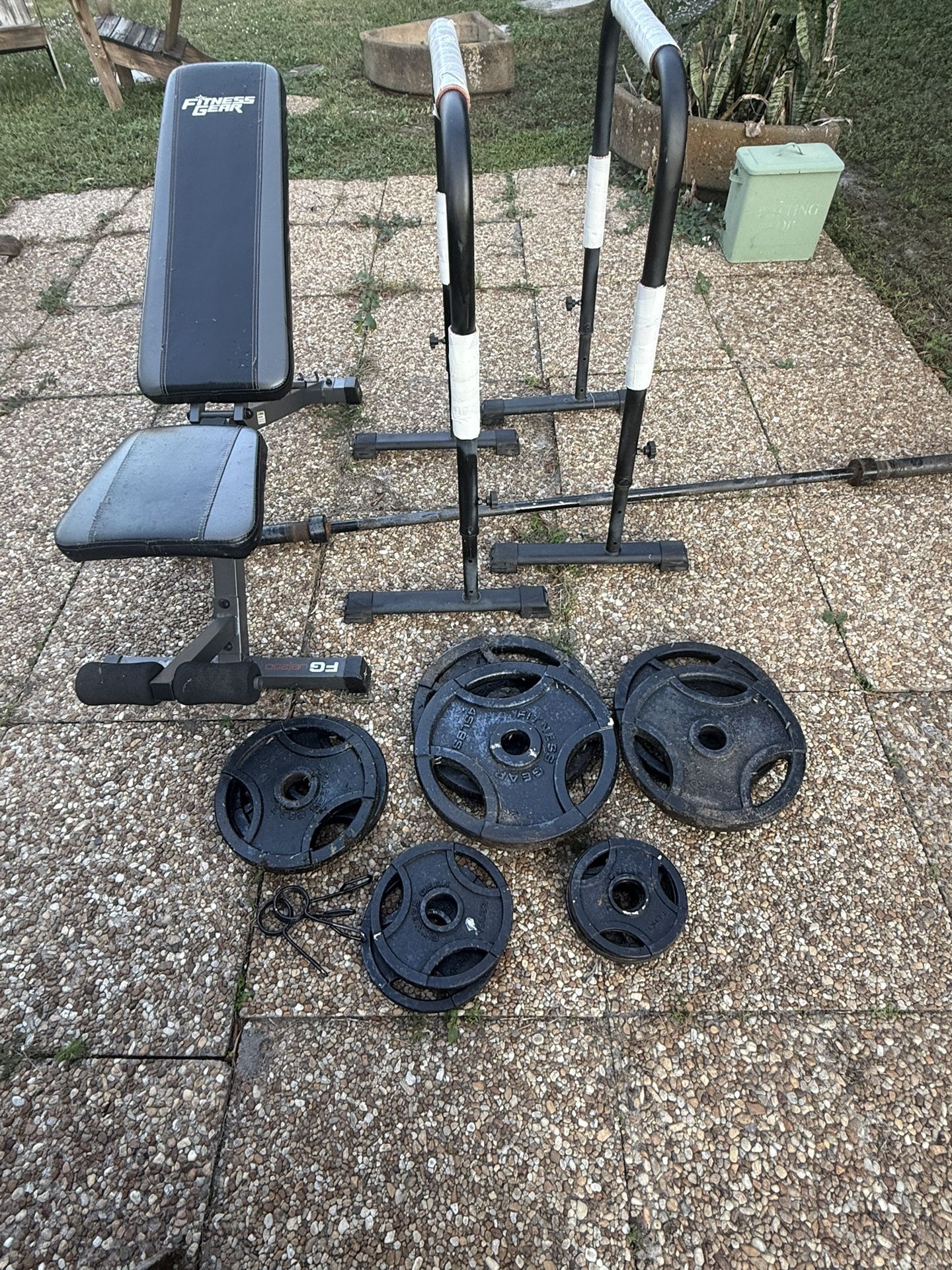 Complete Fitness Gear Weight Set , Bench, Dip Bars