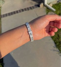 Silver nugget bracelet