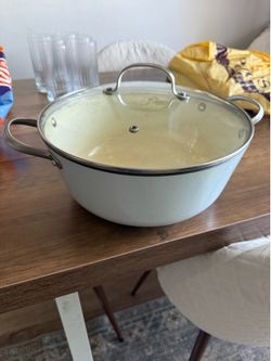 Enamel heavy pot with lid. Selling for $15