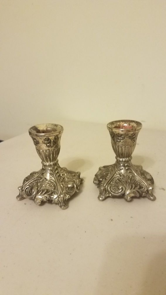Silver candle holder
