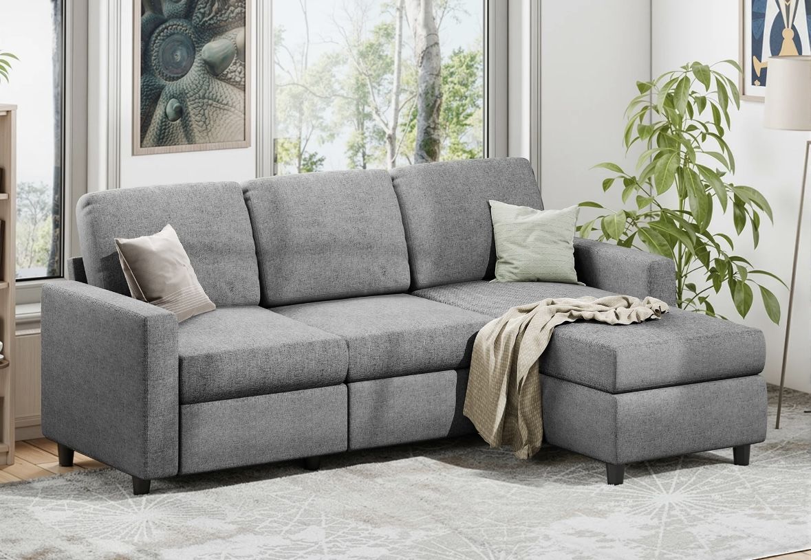 73.6" Convertible Sectional Reversible Couch