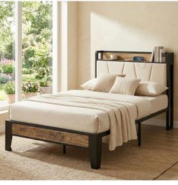 Twin bed frame with outlet & usb charger