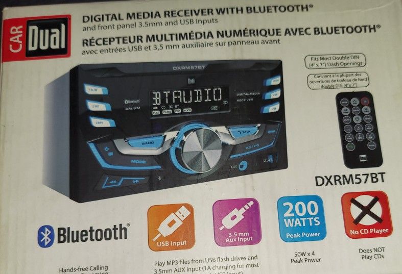 Car Dual Digital Media Receiver W/Bluetooth