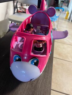 Little people barbie toy airplane with lights music and 3 figures
