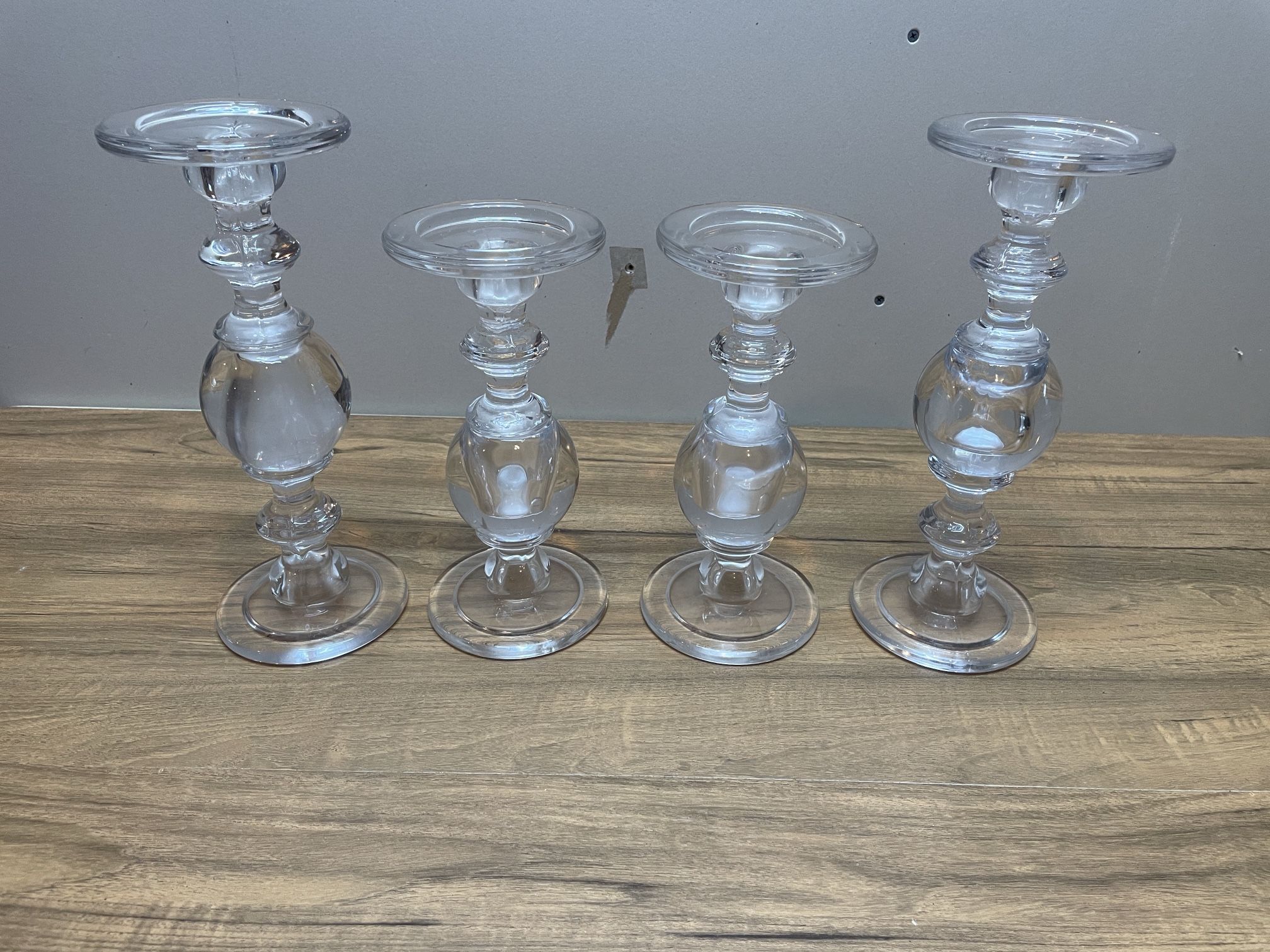 Glass Pillar Candle Holders