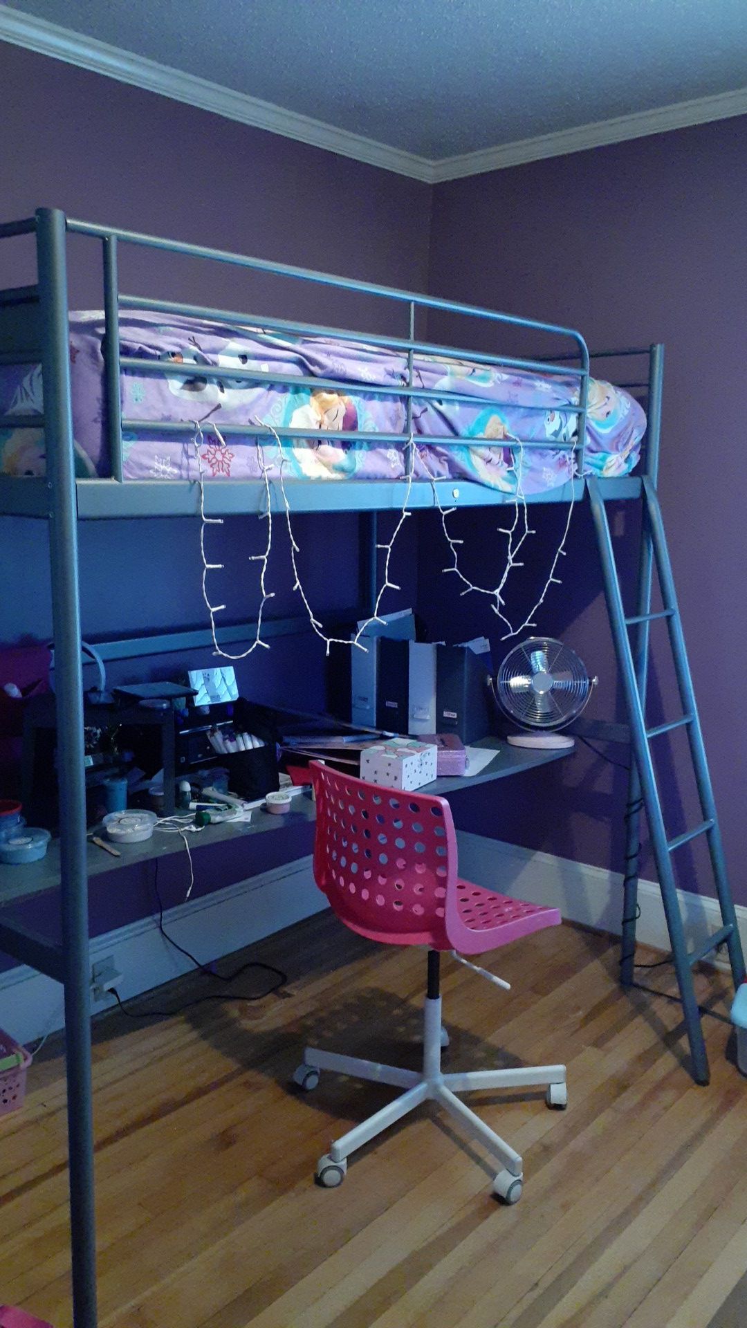 IKEA bunk bed frame with desk