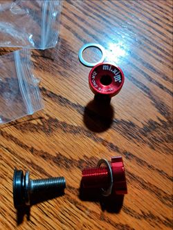 Bmx / mtb or road bike red 3 piece crank bolts.  New