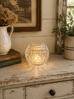 Vintage Clear Glass Diamond Point Fairy Lamp Candle Holder
108