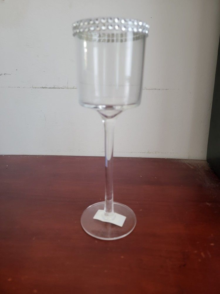 ✨️Glassware —  Medium Candle Holder with Rhinestone Wrap