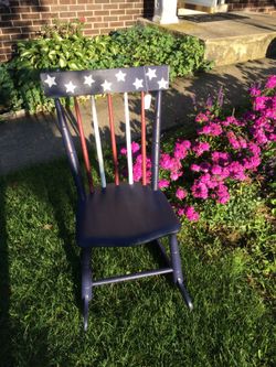 Shabby Chic Child Sized Rocker - Americana Theme
