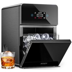 ecozy 2" Clear Ice Ball Maker with CrystalFlux Technology, 4 pcs in 40 Mins, 144 pcs/Day