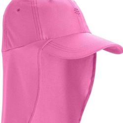 NEW! Coolibar YOUTH L/XL Surfs Up All Sport Hat - Sun Protective UPF 50+, Tropical Orchid Color
