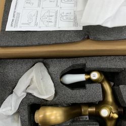 Deck Mount Tub Faucet, Bathtub Faucet with Handheld Shower, Double Handle Brass Bathtub Faucet, Vintage Bathroom Mixer Tap,Oil Rubbed Bronze (Antique 