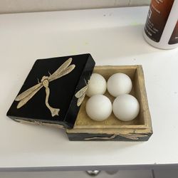 Small Square Dragonflies Design Soapstone Trinket Decor Box