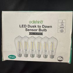 EDISHINE Dusk To Dawn Led Light Bulbs 6 Pack