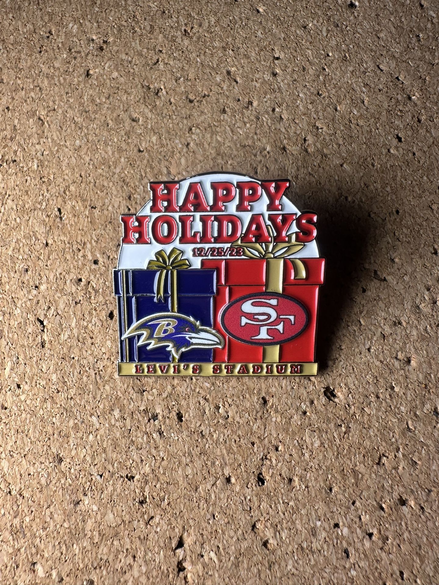 49ERS VS BALTIMORE RAVENS GAMEDAY PIN 12/25/23 LEVI STADIUM