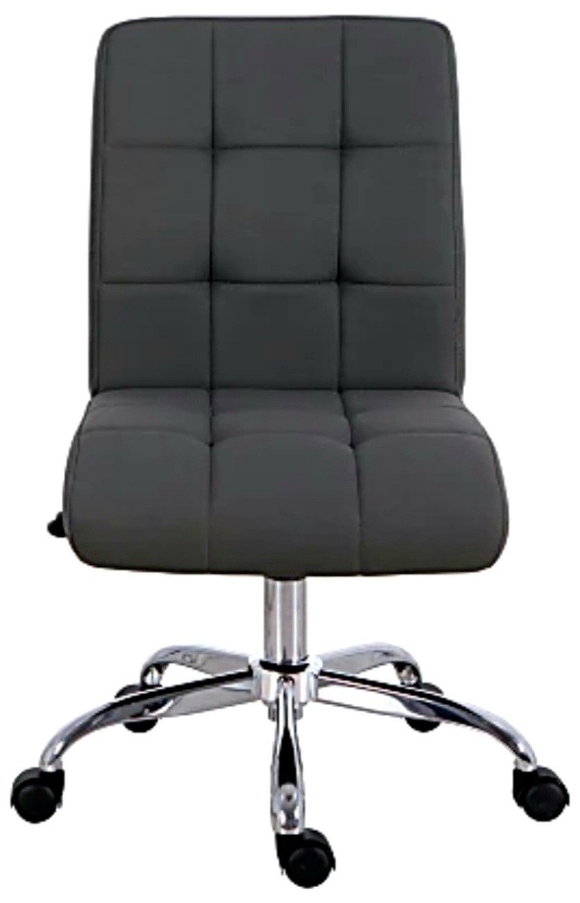 Brenton Studio Dexie Quilted Fabric Low-Back Task Chair, Gray