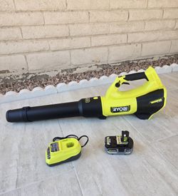 RYOBI 18V HP Brushless Whisper Series Leaf Blower KIT 510CFM w/ 4Ah High Preformance Battery & Charger