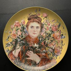 Edna Hibel Vintage 1987 “Rose” Flower Girl Collector Plate COA