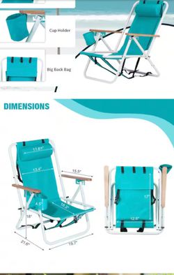 Folding backpack beach chairs 2 pc