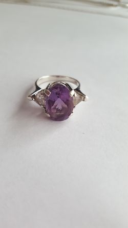 Sterling silver and amethyst ring